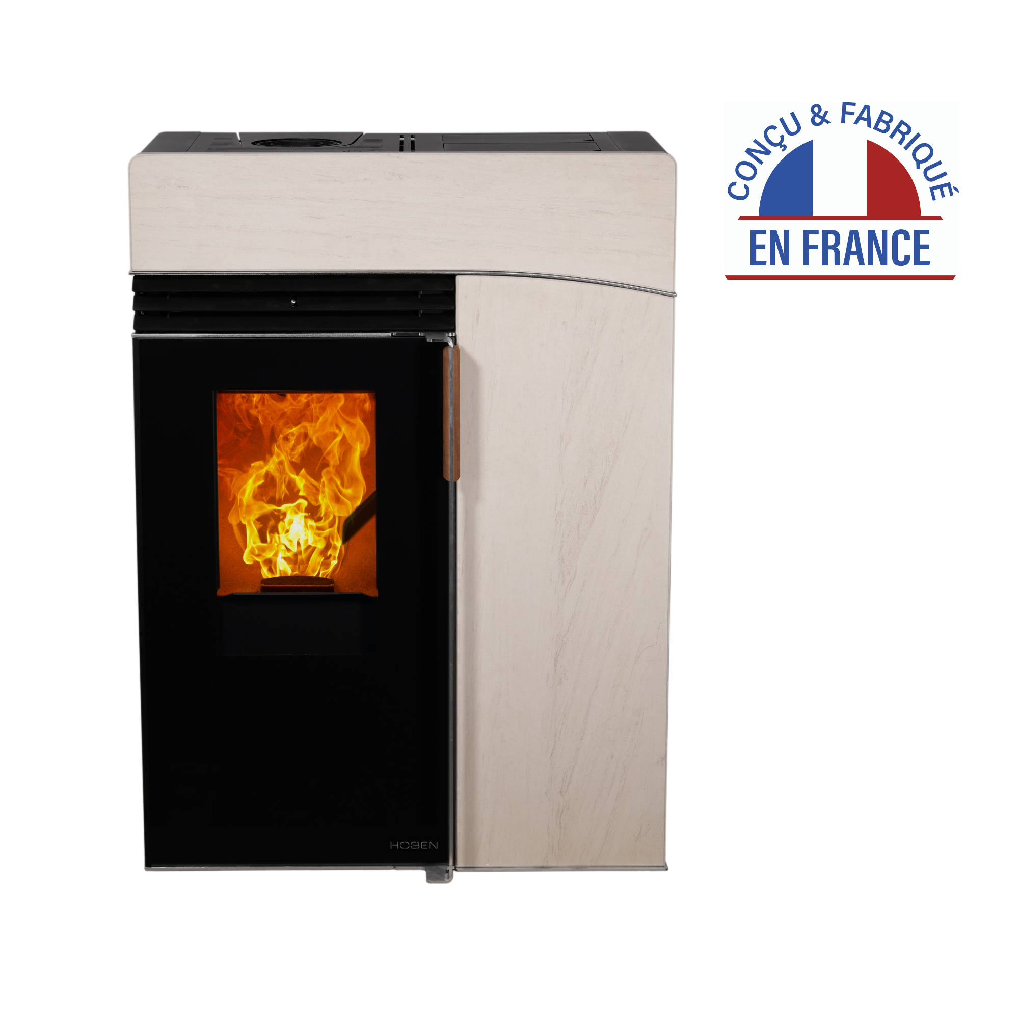 poêle à granulés plat, étanche, fabriqué en France, HOBEN H6 Horizon