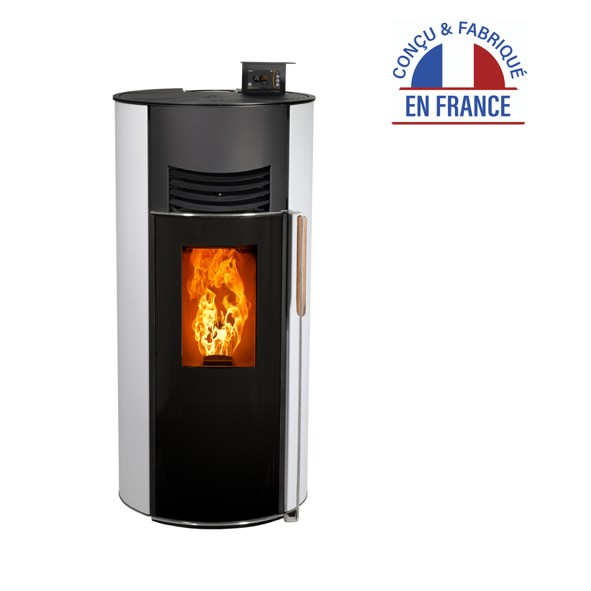 poêle à granulés rond, étanche, fabriqué en France, HOBEN H6 Eclipse